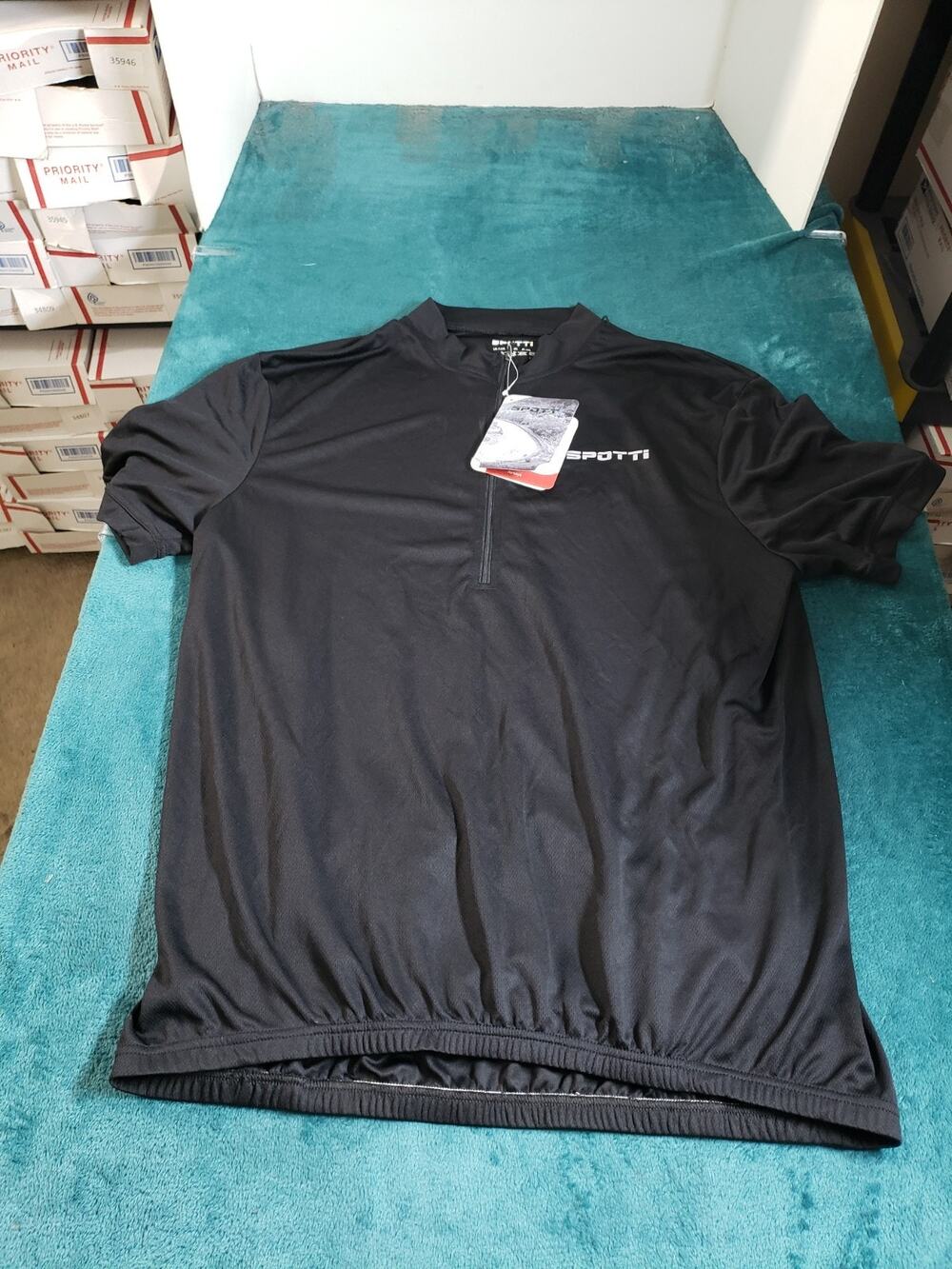 Spotti Cycling Jersey Size 3XL XXXL Mens Black Half-Zip Bike Shirt 4 Pockets NWT